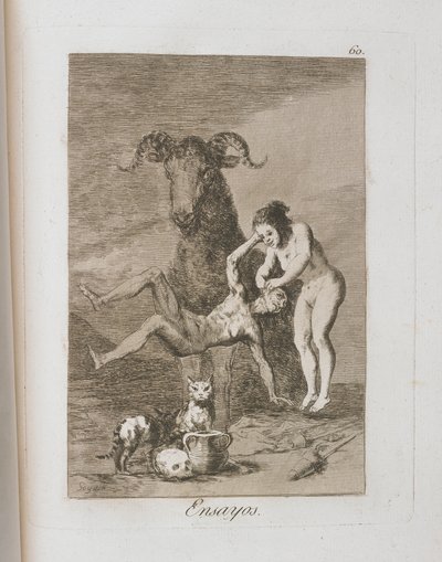 Plate from Los Caprichos, 1797-1798 by Francisco de Goya